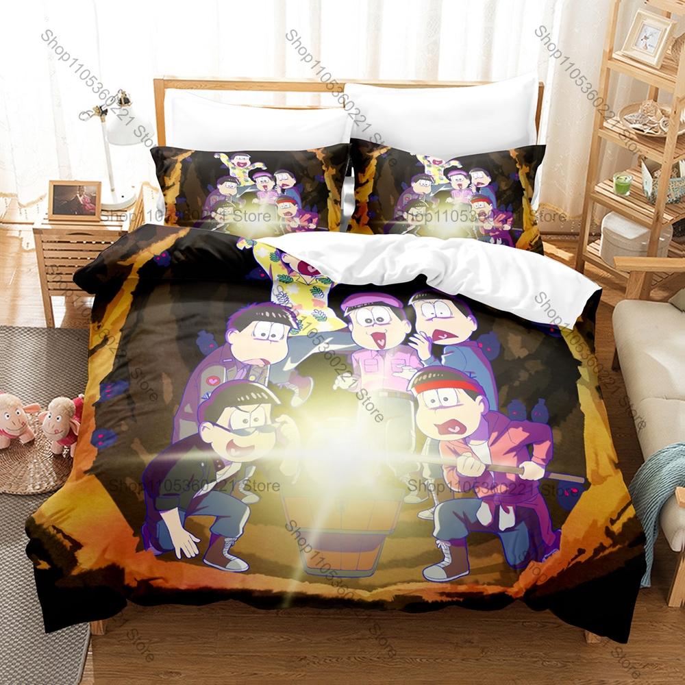 Funny Osomatsu San Theme Bedding Set 3 Piece Duvet Cover Set Home Textile For Kpop Fans Gift For Fans Bedroom Decor