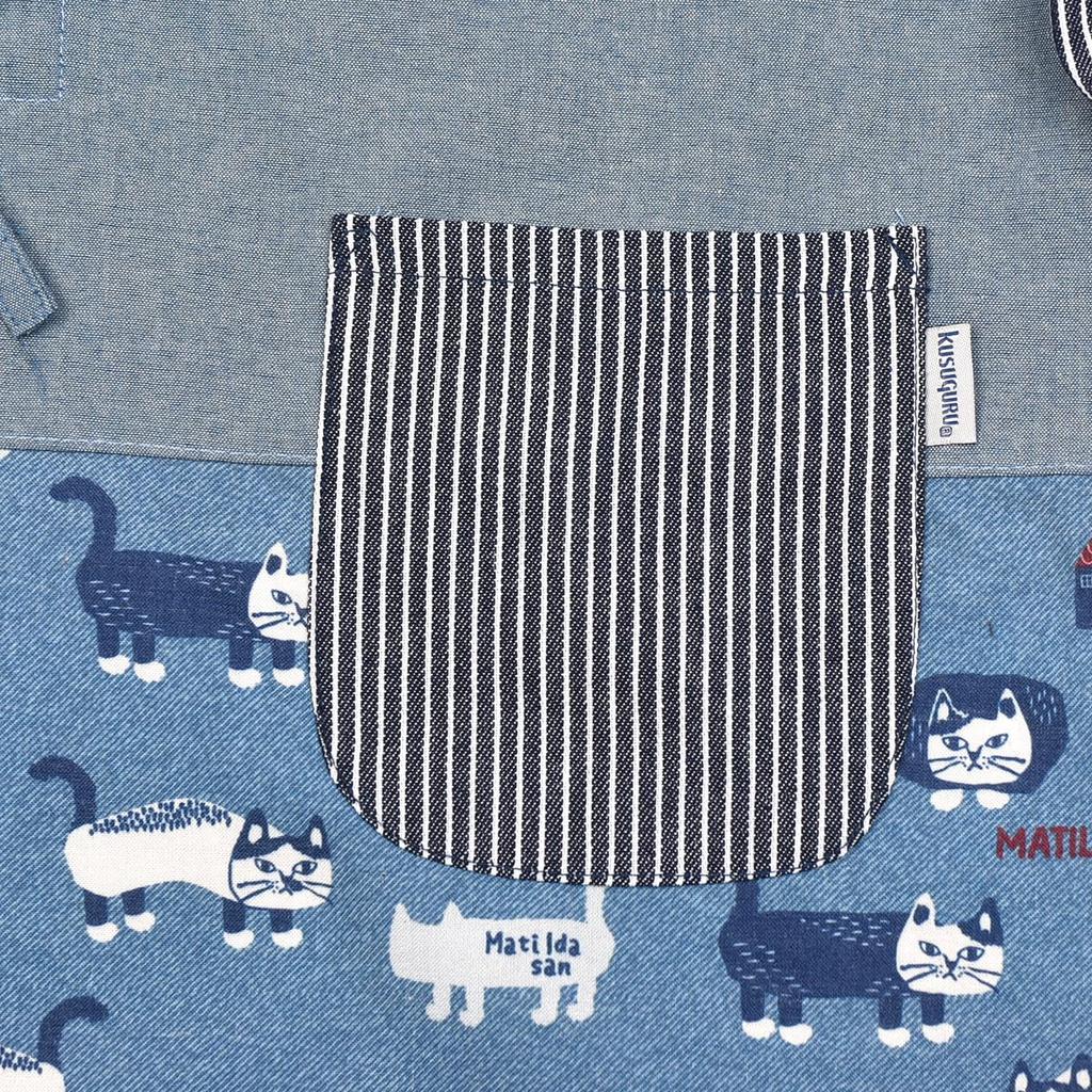 Kusguru Japan Ribbon Open Kappo 247559 Blue Women's M-L