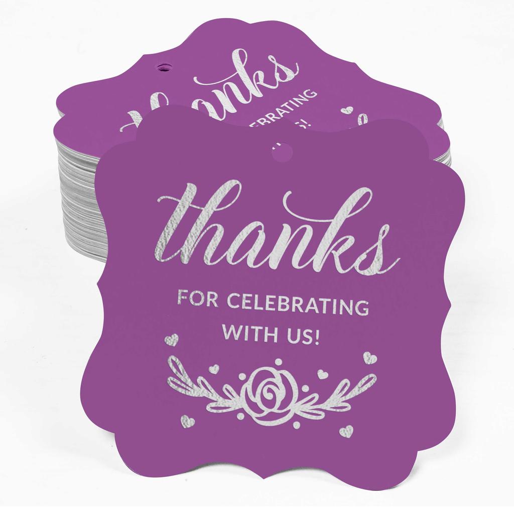 Inkdotpot Real Gold Foil Thanks For Celebrating With Us Bridal Shower-Baby Shower-Retirement-Wedding-Birthday Tags