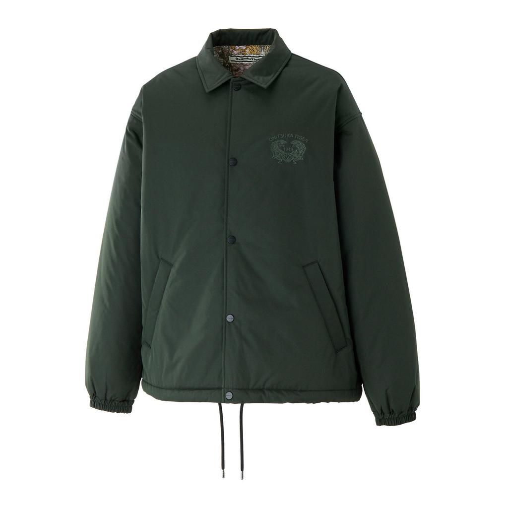 Onitsuka Tiger Coach Jacket Fashion Comfortable Versatile Lapel Jacket Unisex Jacket Military-Green 2183B398-300