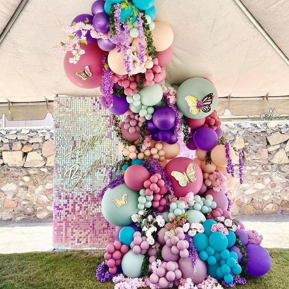 Macarons rainbow Color Birthday Latex Balloon Chain Set rainbow Balloon Arch Party Decoration Balloon Arch Set