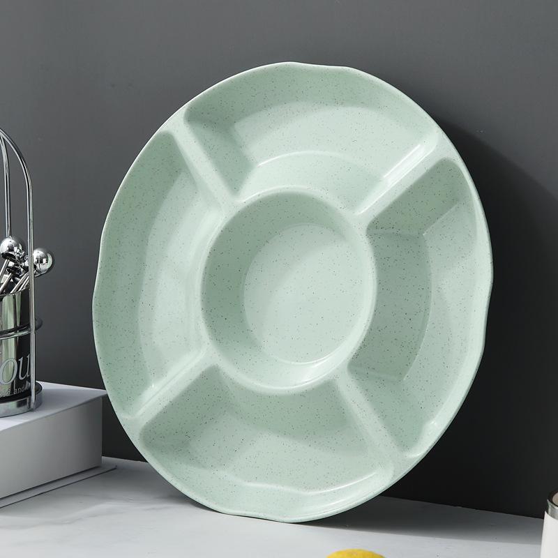 Compact Round 5 Compartments Tray Versatile Divided Platter for Fruit Nuts and Perfect Hosting
