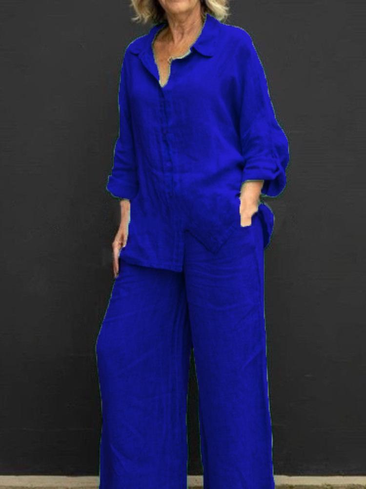 Modern Women's Solid Color Cardigan and Shirt Set - European and American Style