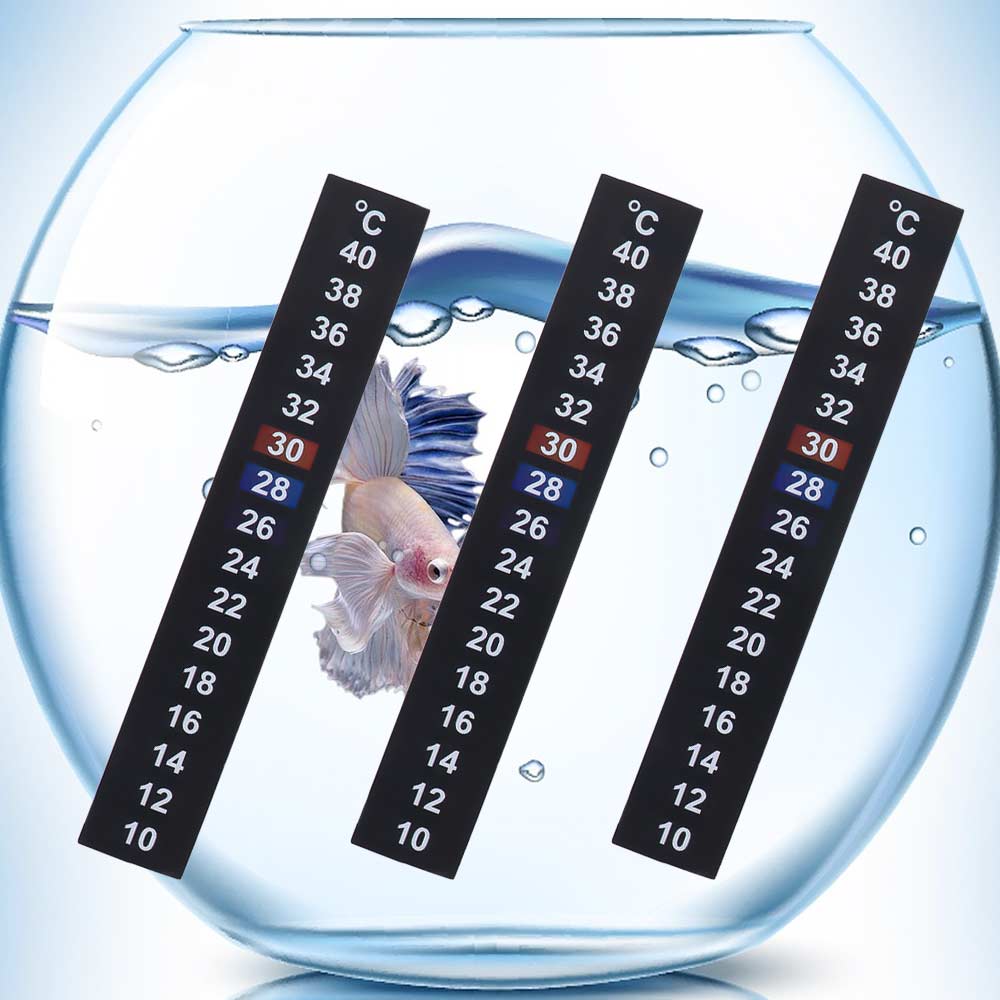 8pcs 10℃ to 40℃ Temperature Sensing Stickers Liquid Crystal Black Temperature Sensor Self Adhesive Fish Tank Thermometer