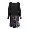 Women's Fashion Casual Printed Round Neck Pullover Loose Long Sleeve Dress
