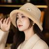 Women's Autumn and Winter New Thickened Plush Bucket Hat Outdoor Windproof Warm Basin Hat Bucket Hat