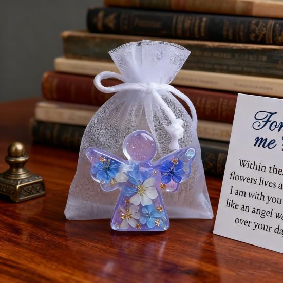 Angel Figurine Keepsake Forget Me Not Angel Memorial Gift Sympathy Bereavement Angel Ornament with Warm Message Card Grieving Keepsake
