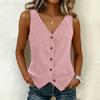 Women’s Fashion Sleeveless Vest Top Button Down Fitted Casual Lightweight Blouse for Daily Wear Office and Travel