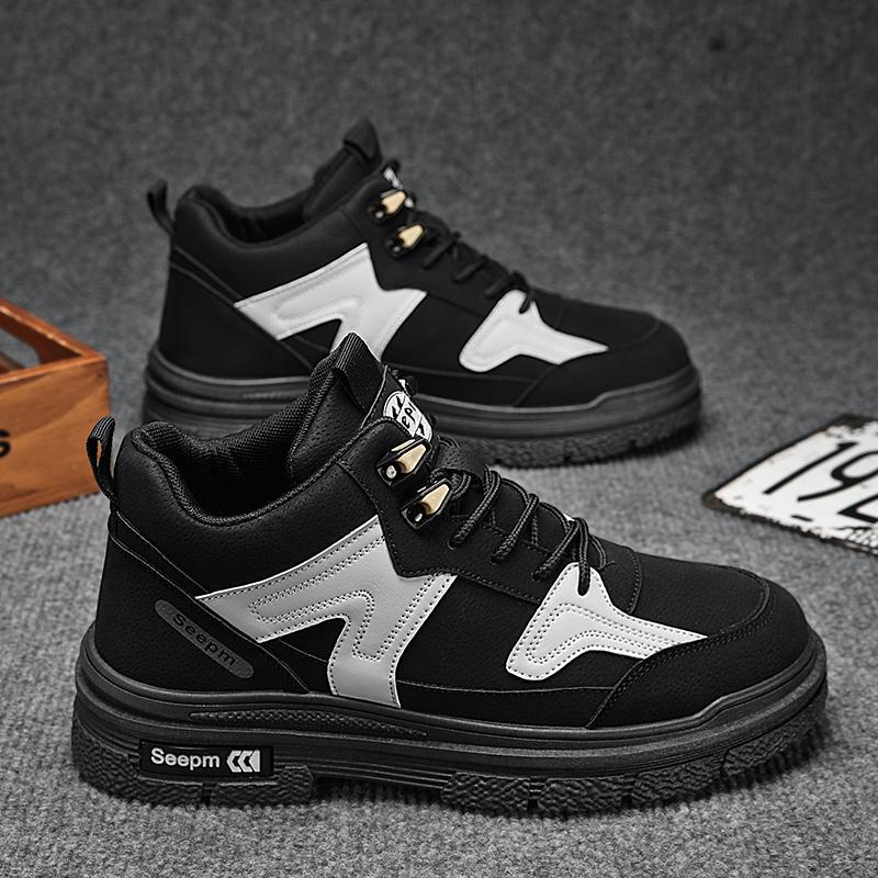 

Высокие ботинки Мартин мужские осенние рабочие нескользящие и износостойкие мужские ботинки на толстой подошве мужская обувь для активного отдыха дышащая 44