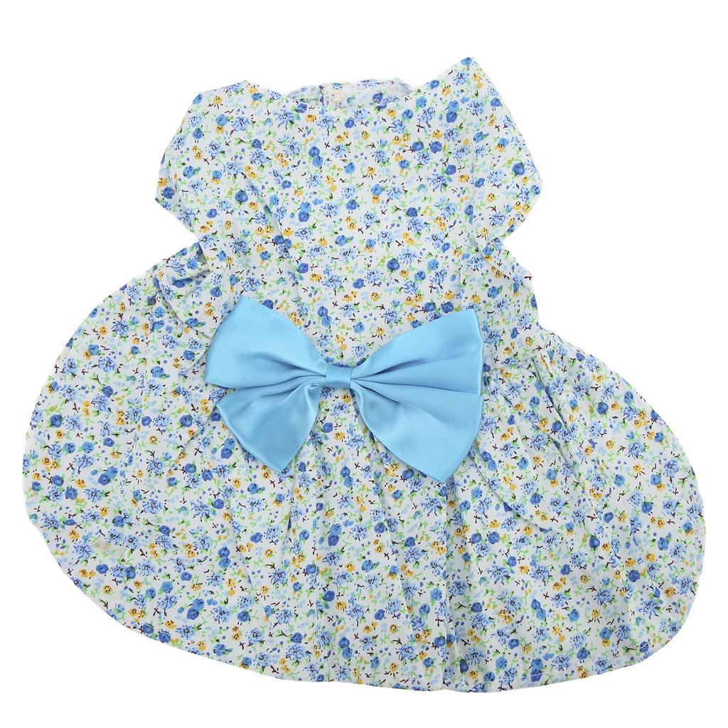 Small Pet Dress Cute Breathable Soft Flower Pattern Pet Princess Skirt with Bowknot for Puppy Bunny