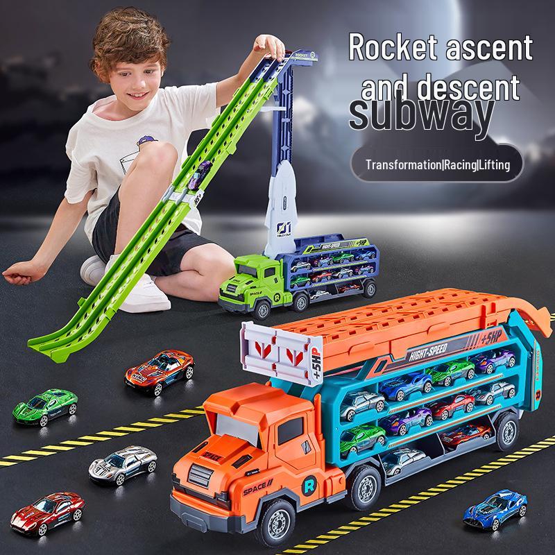 Inertial Gliding Rocket Track Car: Foldable and Storable Alloy Freight Truck