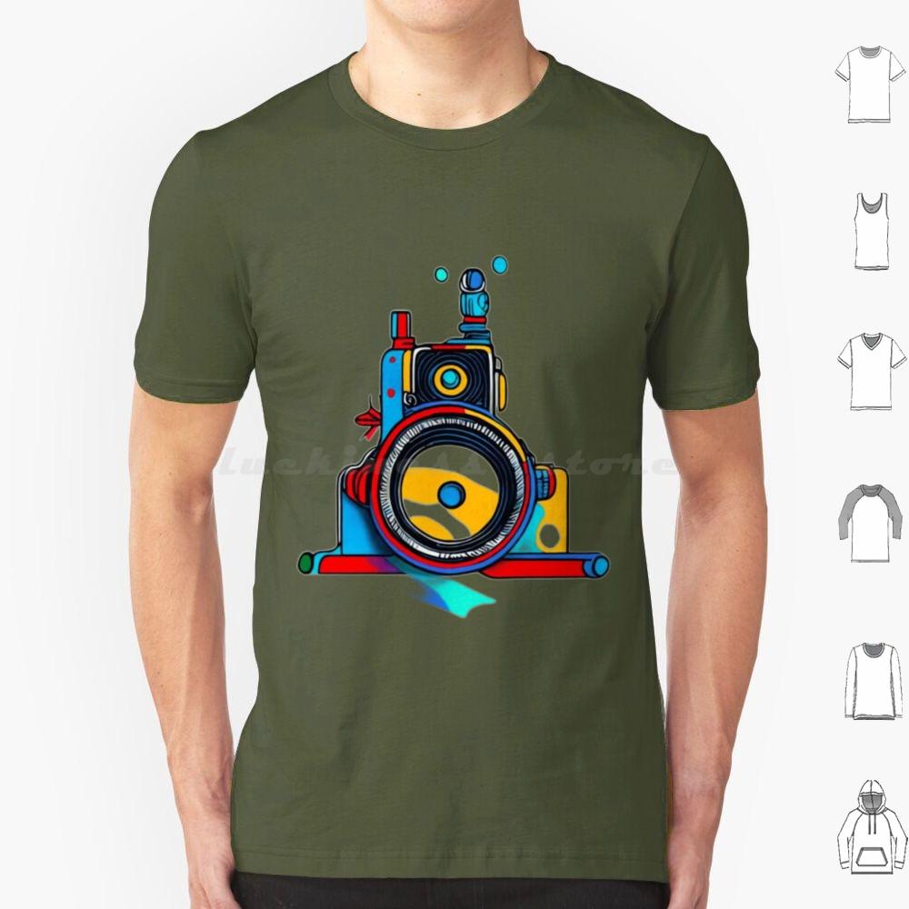 Fotografia T Shirt 6xl Cotton Cool Tee Fotografia Magliette Retro Film Sculpture Cinema Fotografia Vintage Camera Hasselblad