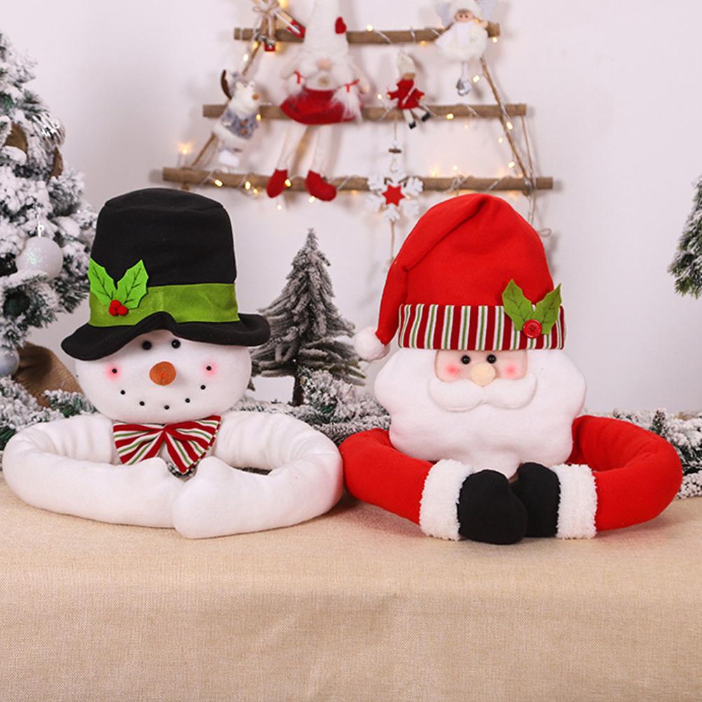 Hugging Santa Claus Snowman Plush Christmas Tree Ornament Holiday Decor Atmosphere Arrangement