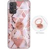 Ring Case for Samsung Galaxy A32 5g Pink Luxury Elegant Shockproof Marble Pattern Tpu