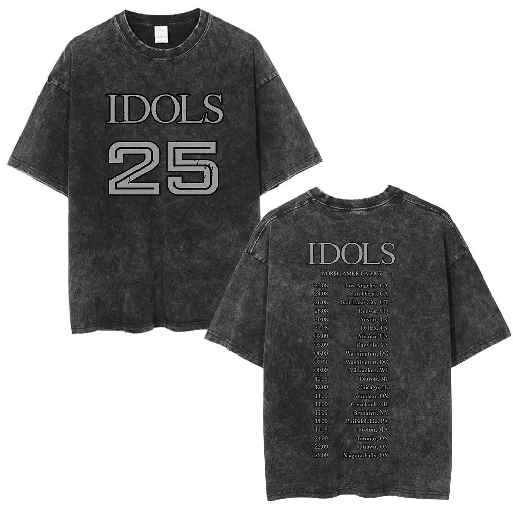 Washed Vintage Singer Yungblud IDOLS Album Merch Tshirt Men Women Clothing Fashion Short Sleeve Cotton Casual Oversized T Shirt
