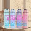 1PC DSP Mom Protective Text 750ml Color Plastic Sports Water Bottle Leakproof Flip Straw Lid Suitable for Sports Office Home Use