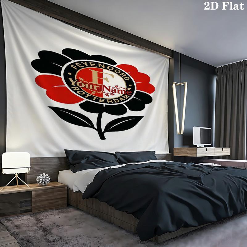 Feyenoord Custom Name Wall Tapestry Aesthetic Wall Hanging Printed Fabric Blanket Decorative Tapestries For Bedroom Living Room Home Decor