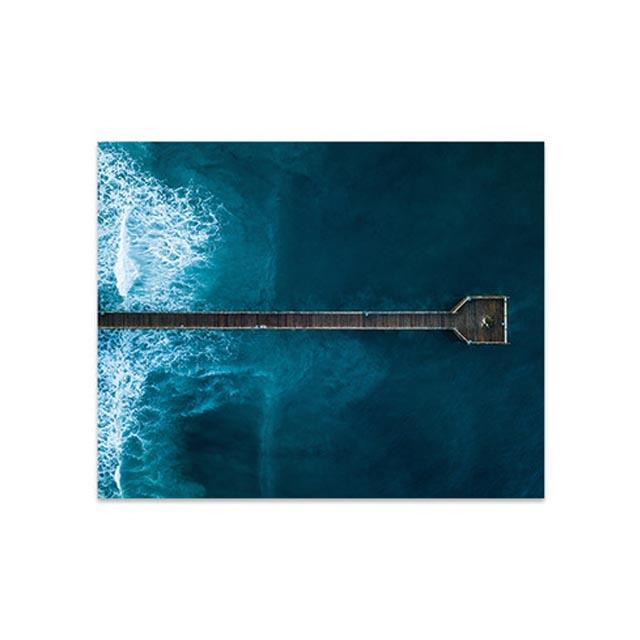 Coastline Blue Ocean Wall Poster Print Sea Reef Nordic Canvas Painting Landscape Modern Home Picture Decoration Living Room Art