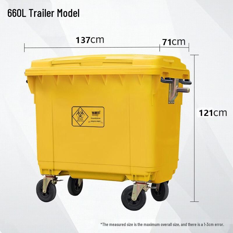 Outdoor Hand-Push Plastic Waste Bin Cart