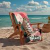 Custom Name Ultra-Soft Beach Towel with Leopard Theme,Ideal for Pool - Camping, Diving - Perfect Travel Essential, Vibrant Beach Towel.