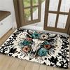 Alpaca Skull Floral Area Rug: Non-Slip Decor Mat for Living Room, Bedroom, Bathroom, Kitchen, Indoor Home Decoration