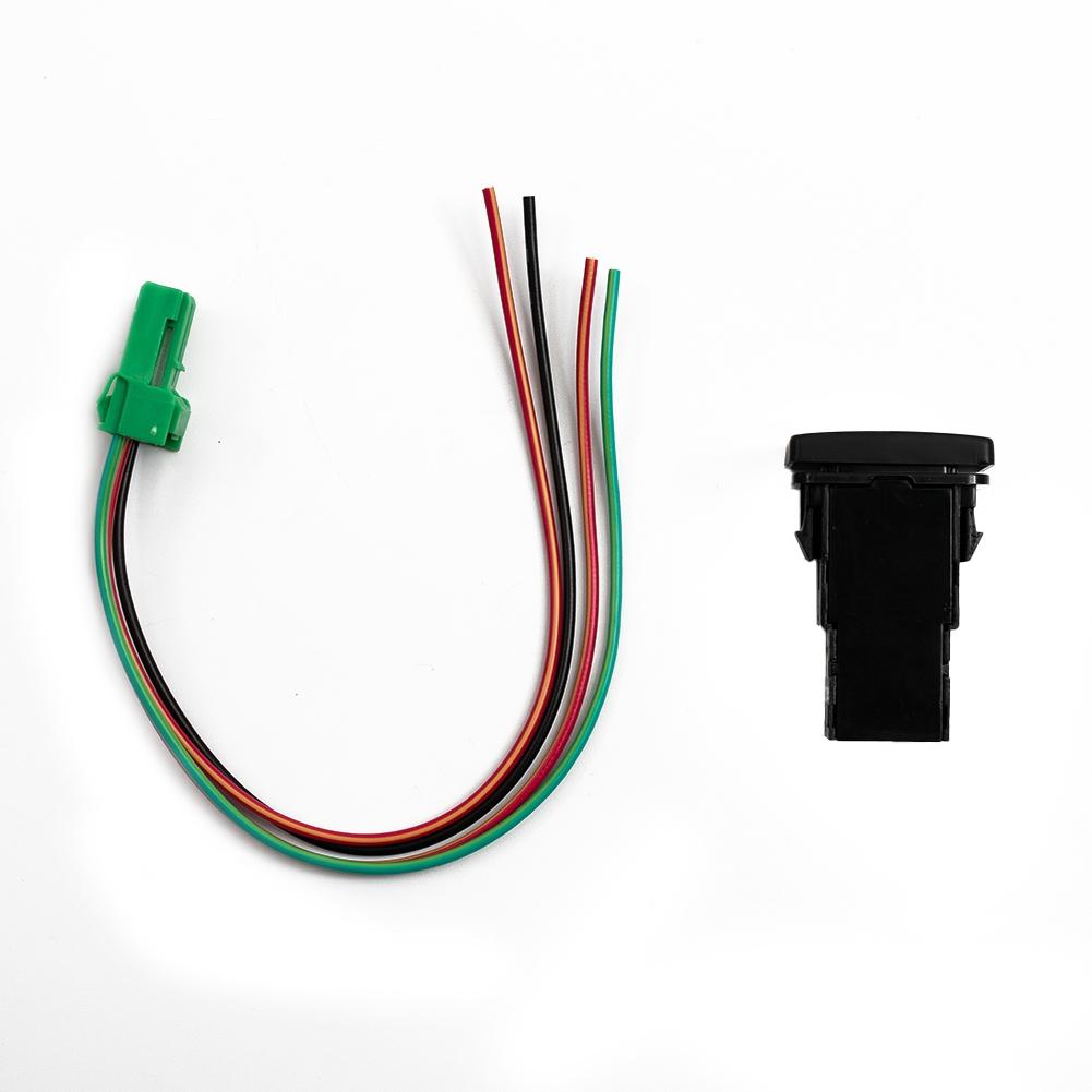 Replacement Power Light Switch Parts Car Black Plastic Blue LED DC 12V