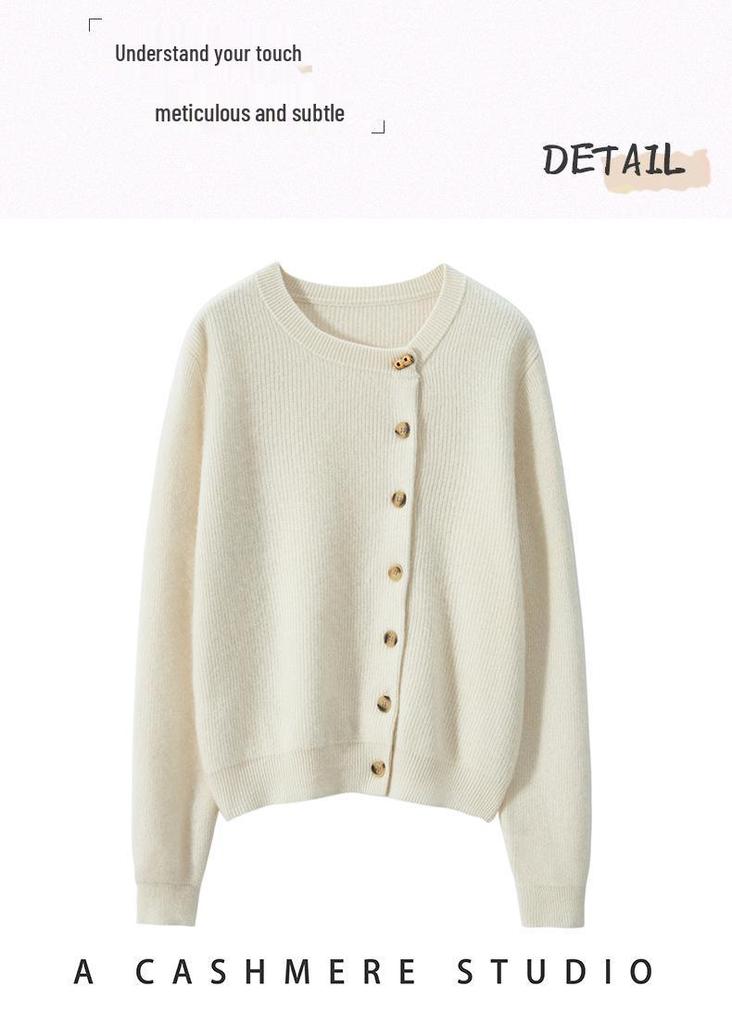Women's Cashmere Sweater Cardigan - Warm, Stylish, Loose-Fit for Autumn Winter