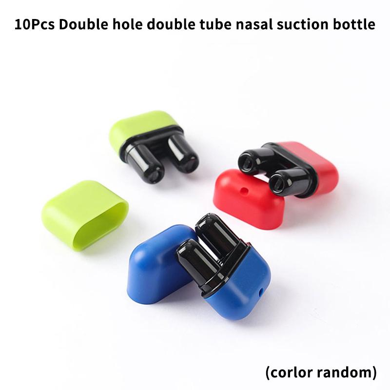 10Pcs Double-Hole Design Nasal Inhaler Stick Empty Tube Small Nasal Tubes Inhaler Plastic Avoid Sleepiness Device Empty Tube