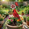 Decorative Bird Pattern Ground Insertion Acrylic Yard Lawn Ornament  Outdoor Lawn Use