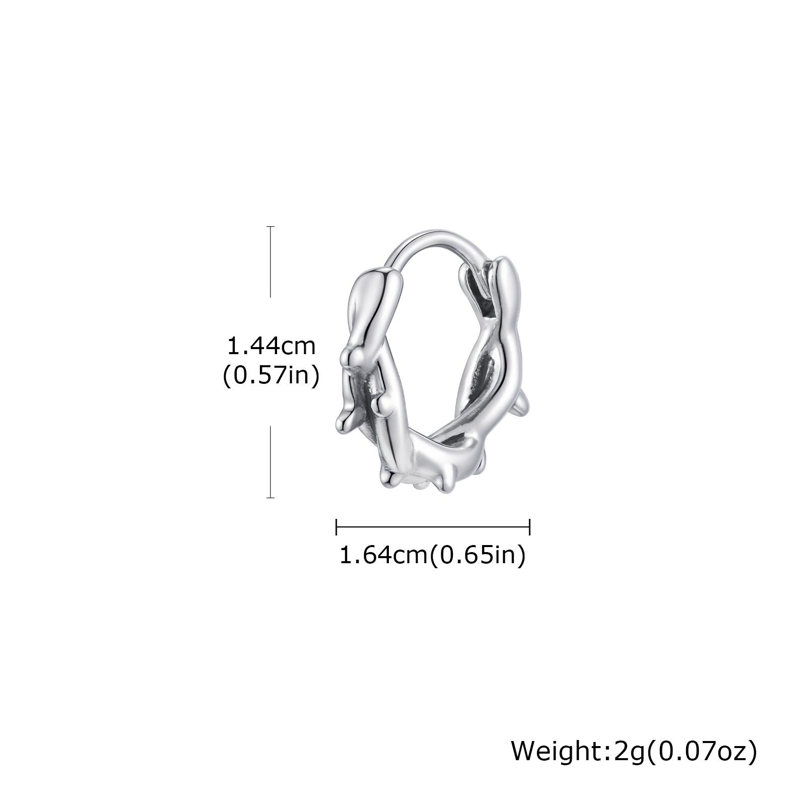

Stainless Steel Geometric Thorn Hoop Earrings for Men, Silver Color Punk Small Huggies Earrings, Hip-hop Fashion Jewelry Gift