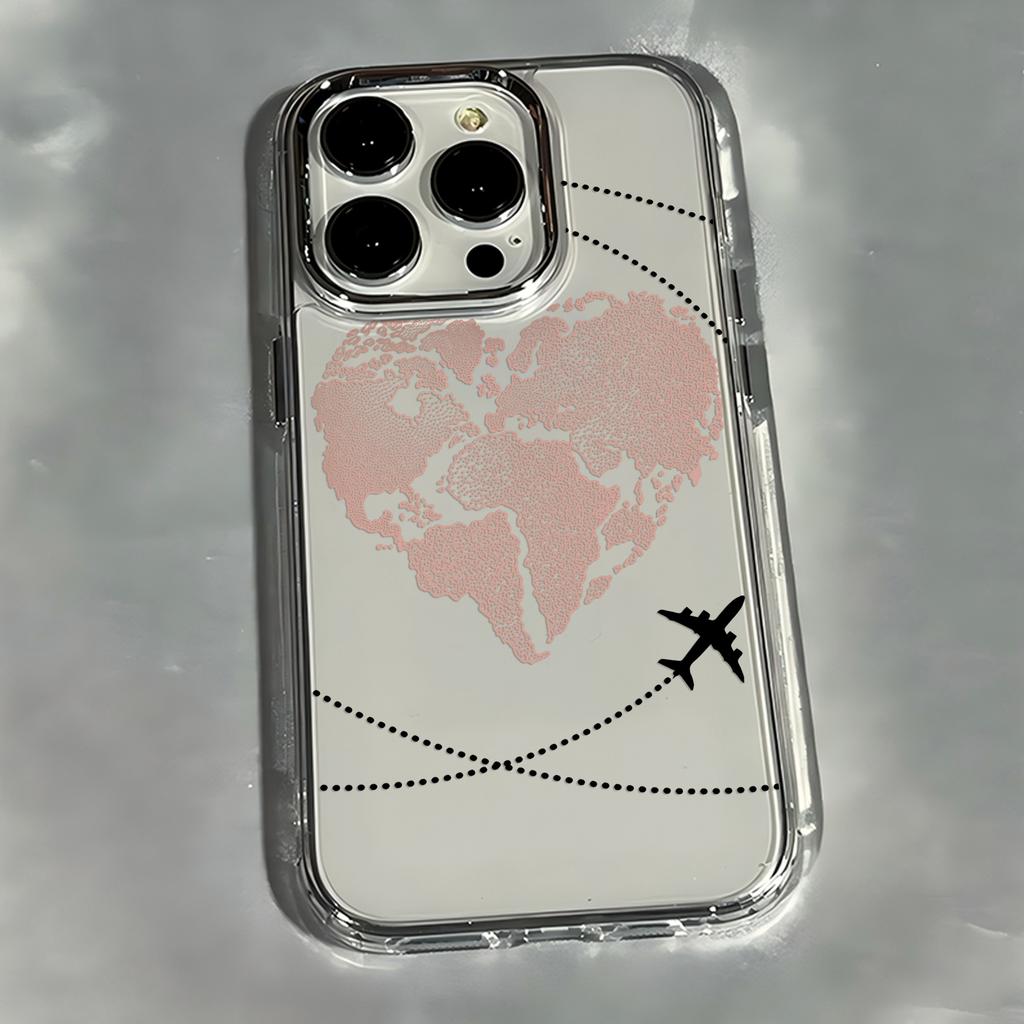 Luxury Travel Flight route Black lines design Phone Case For iPhone 17 16e 16 15 14 13 12 11mini Pro Max X XR 8 7 Air Plus Cover