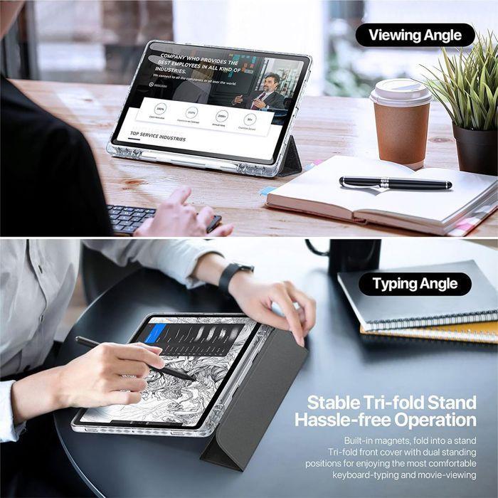 Coque de Protection - BOOLING - Samsung Galaxy Tab S9 - Silicone Renforcé - Noir - Emplacement Stylet