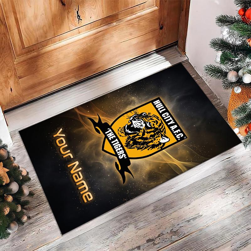 Hull City Printed Crystal Velvet Rug Non‑Slip Crystal Velvet Carpet For Sofa Bedroom Indoor Home Decoration