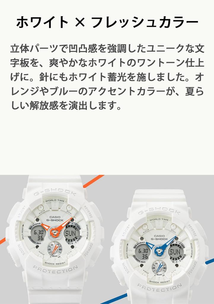 Casio Made with Environmentally Friendly White G-Shock Mid-Size Watch, Materials, GMA-S120SA-7A1JF, Women's,