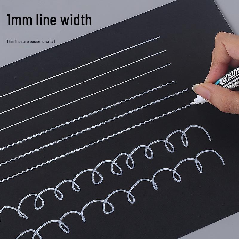 Yamark Fine White Odorless Marker Pen - Fade-Resistant for Drawing & Greeting Cards