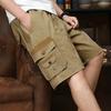 Sommer Herren Casual Shorts Locker Elastischer Bund Verstellbarer Kordelzug Mehrere Taschen Kurze Hosen Mittelalterlicher Mann Knielang Sporthose
