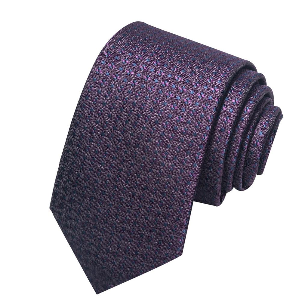 Spring/Summer Blue Series Men's Yarn-Dyed Jacquard Tie - British Style, Hand-Tied, Business Fashion