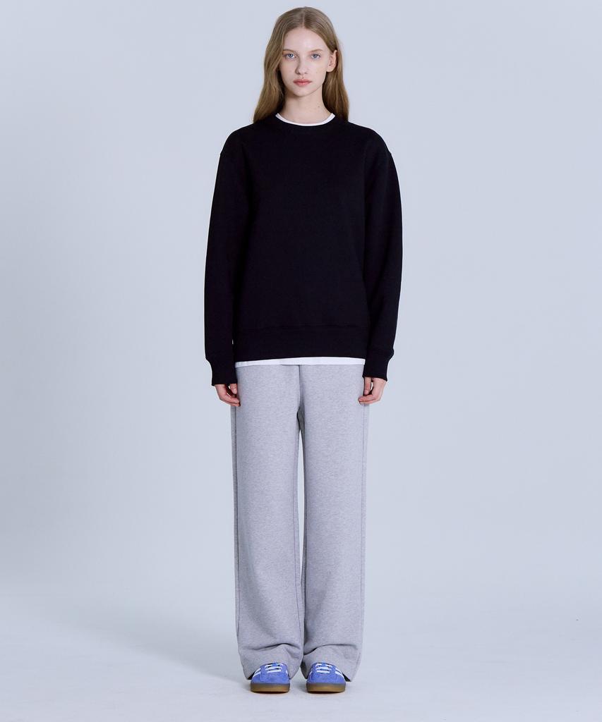 Basic House Women'S French Terry Relaxed Fit Sweatpants Melange Grey Lapt0203