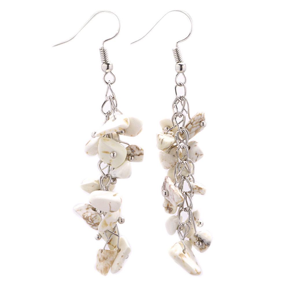 Handmade Crystal Irregular Chip Dangle Earrings with Alloy Hooks for Women – Multiple Styles