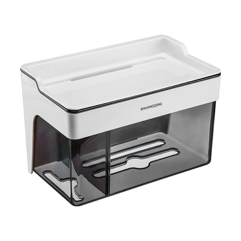 ShuangQing Wall-Mounted Tissue Holder with Storage Shelf