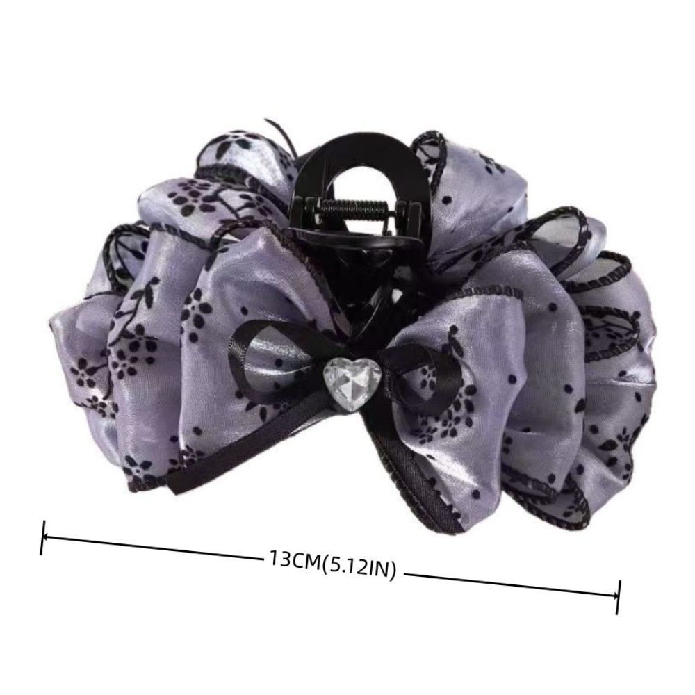 Rhinestone Heart Bubble Grip Clip Embellishment Fluffy Hair Claw Fashion Women's Hair Clip