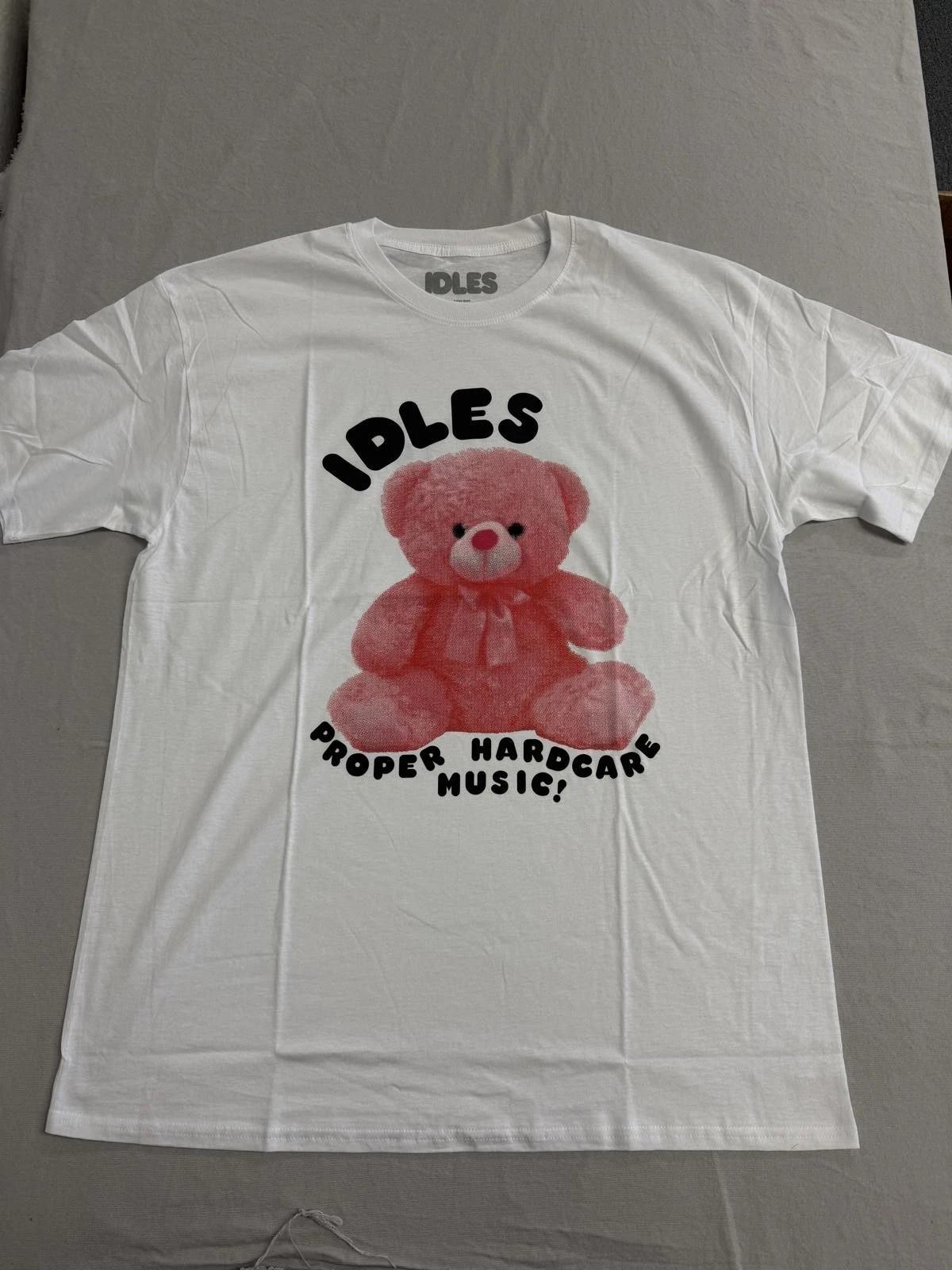 Idles Band T-shirt Proper Hardcore Music Pink Teddy Bear - Official Tees XL