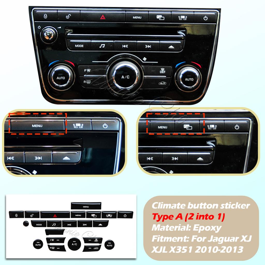 Für Jaguar XJ Klimaschalter Blende 2010-2015 Innenraum Knopf Aufkleber für Jaguar XJL X351 Autozubehör Multimedia Upgrade