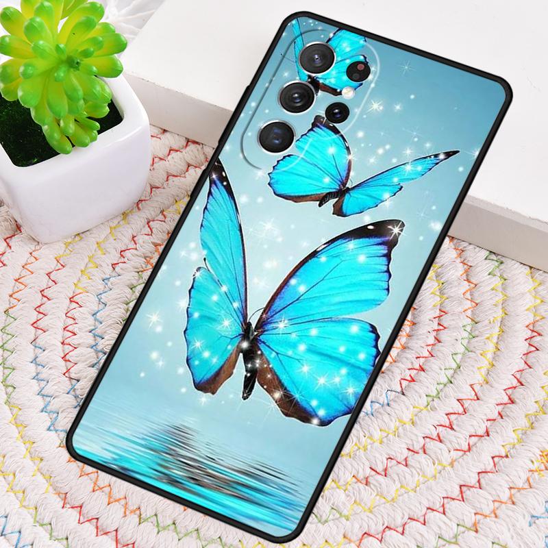 Blauer Schmetterling Handyhülle für Samsung Galaxy note 10 pro S26 Ultra S23 S24 FE S25 S21 S22 PLUS stoßfeste Hülle