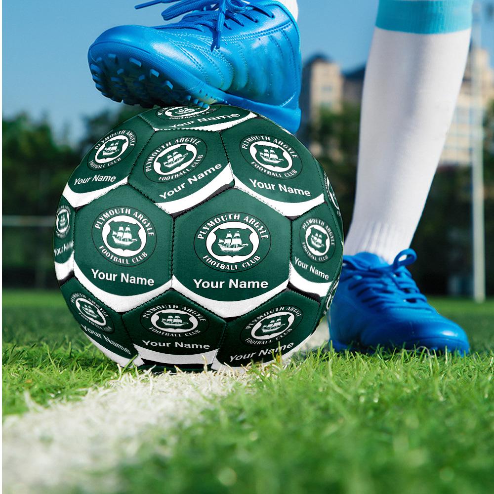 Plymouth Argyle FC Fashion Size 5 Football Wearproof Non‑Slip Soccer Ball For Sports Training Entertainment Use