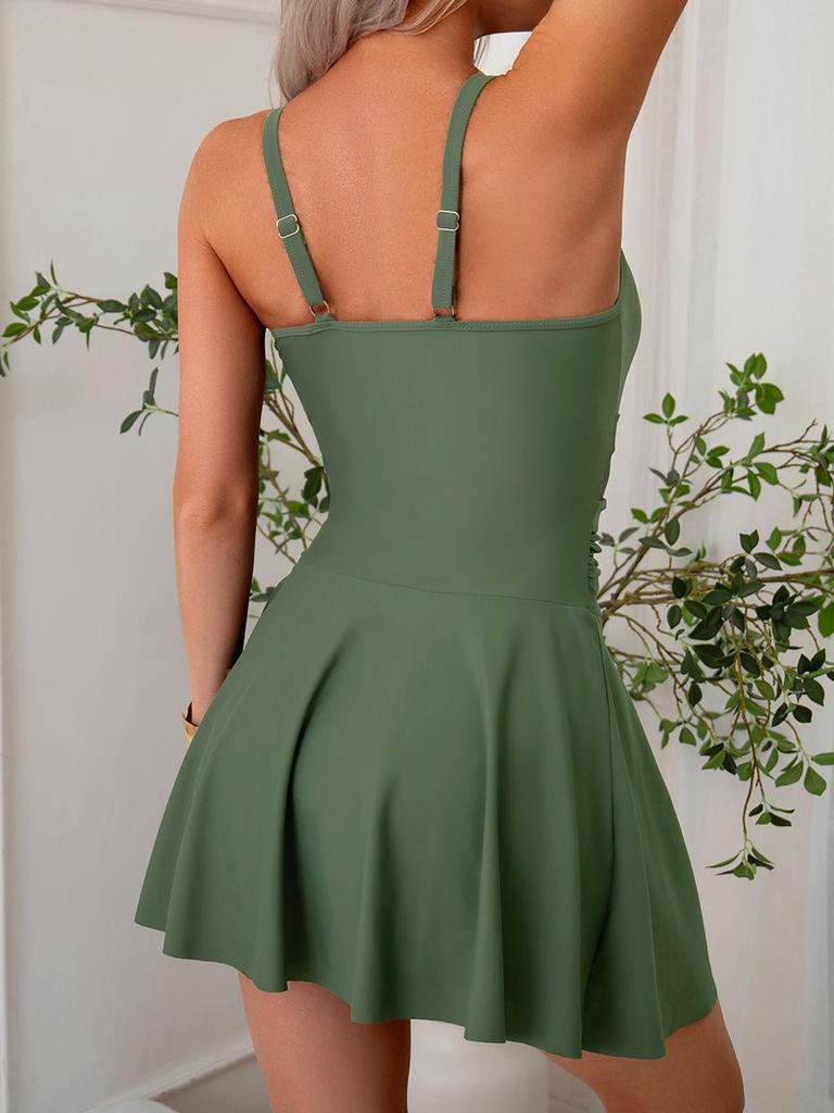 2025 Neuer Einteiliger Badeanzug mit Rock für Damen - Europäischer & Amerikanischer Stil