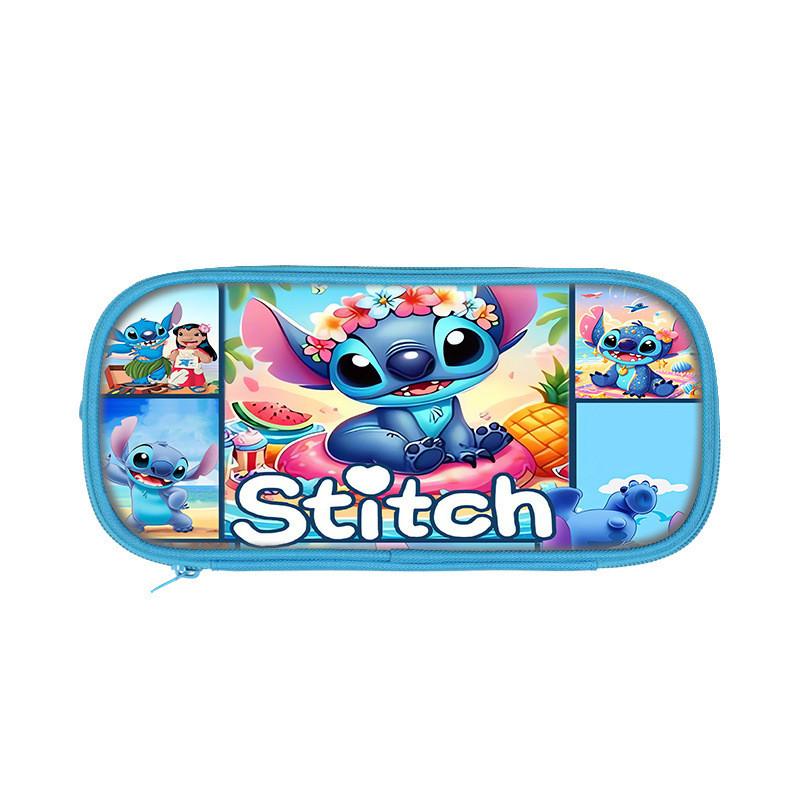 Stitch Childrens Double Layer Pencil Case With Polyester Storage For School Supplies