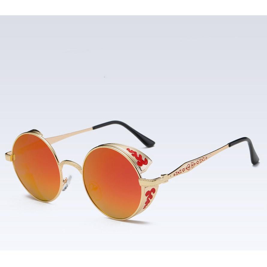 Retro Polarized Steampunk Round Sunglasses Mirror Glasses Male Female Glasses