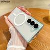 For Magsafe Gradient Double Color Clear Case for Samsung Galaxy Z Fold 7 6 5 4 3 Fold7 Magnetic Transparent Shockproof Cover