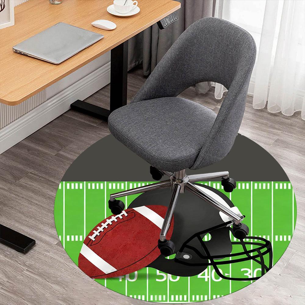 1PC football helmet Office Round Area Rug, Under Office Chairs Bedroom Living Room Home Decor,Carpet for Office, -1110251